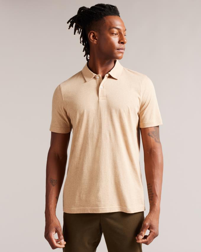 Polo Ted Baker Short Sleeve Cashmere Blend Marron Homme | IPX-46238508